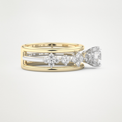 Round Multi Stone Lab Grown Diamond Engagement Ring