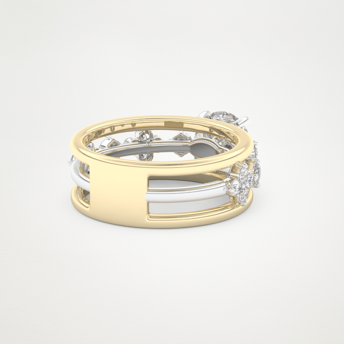 Round Multi Stone Lab Grown Diamond Engagement Ring