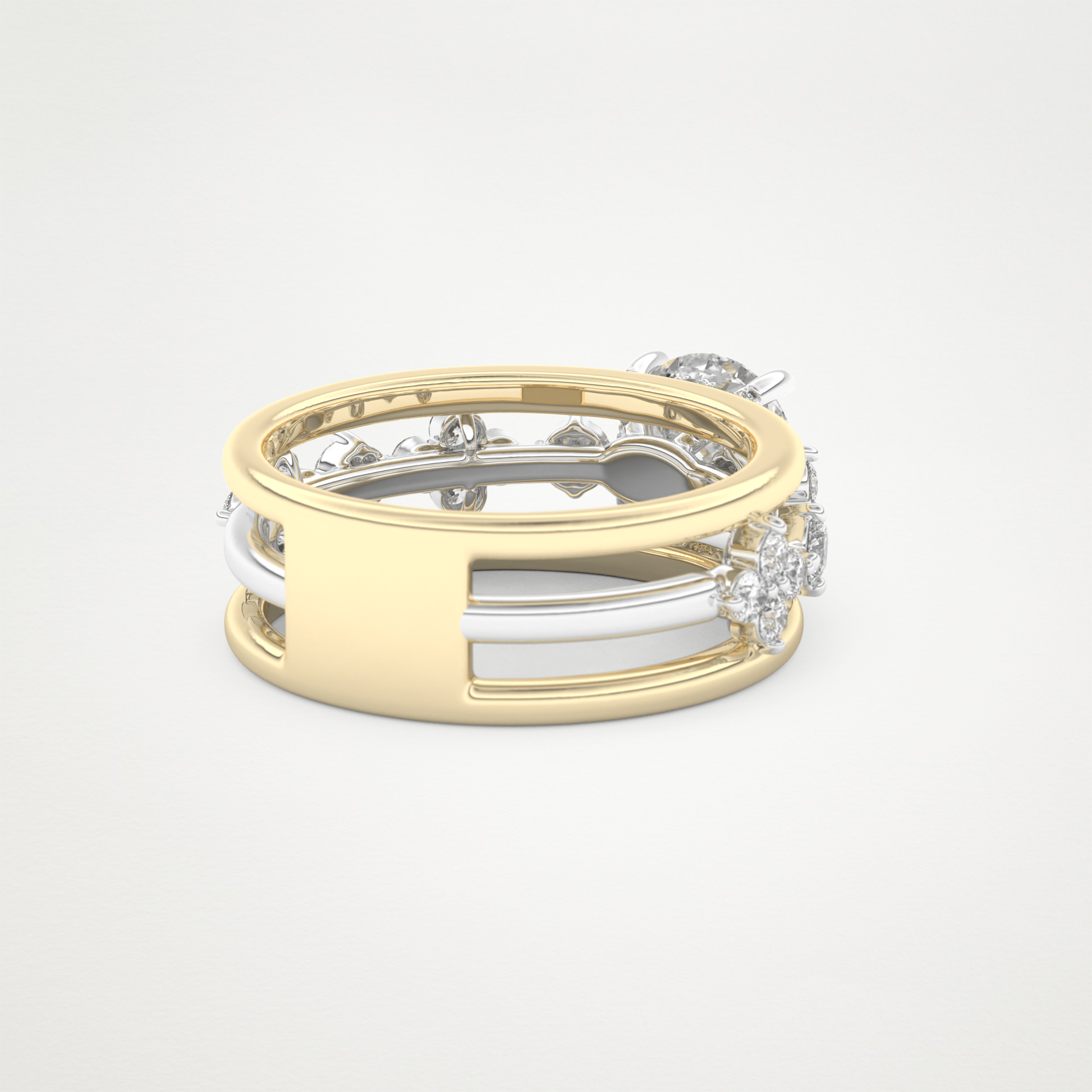 Round Multi Stone Lab Grown Diamond Engagement Ring