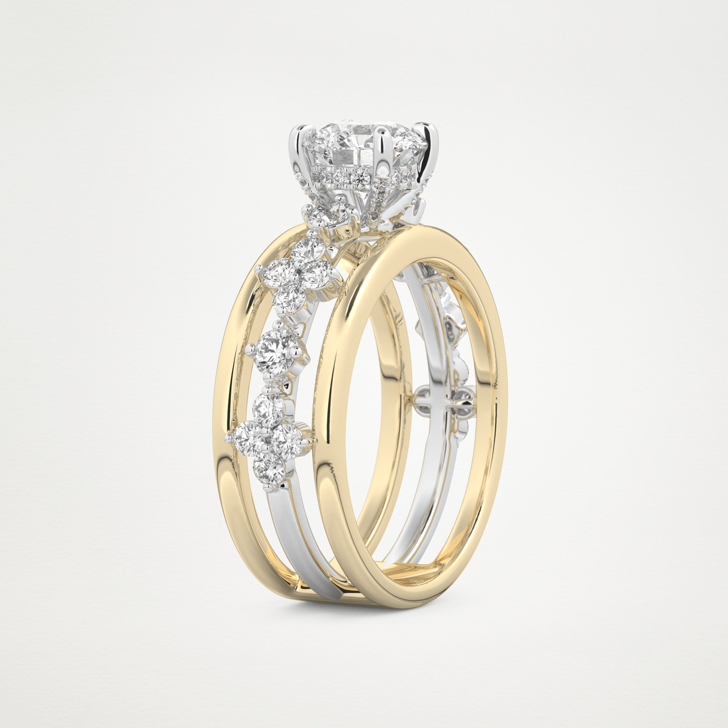Round Multi Stone Lab Grown Diamond Engagement Ring