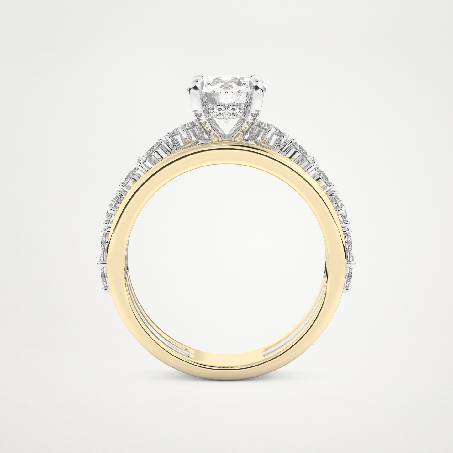 Round Multi Stone Lab Grown Diamond Engagement Ring