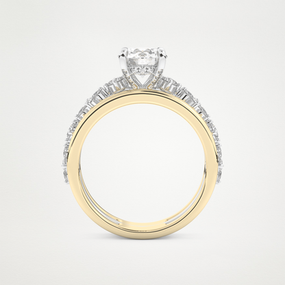 Round Multi Stone Lab Grown Diamond Engagement Ring