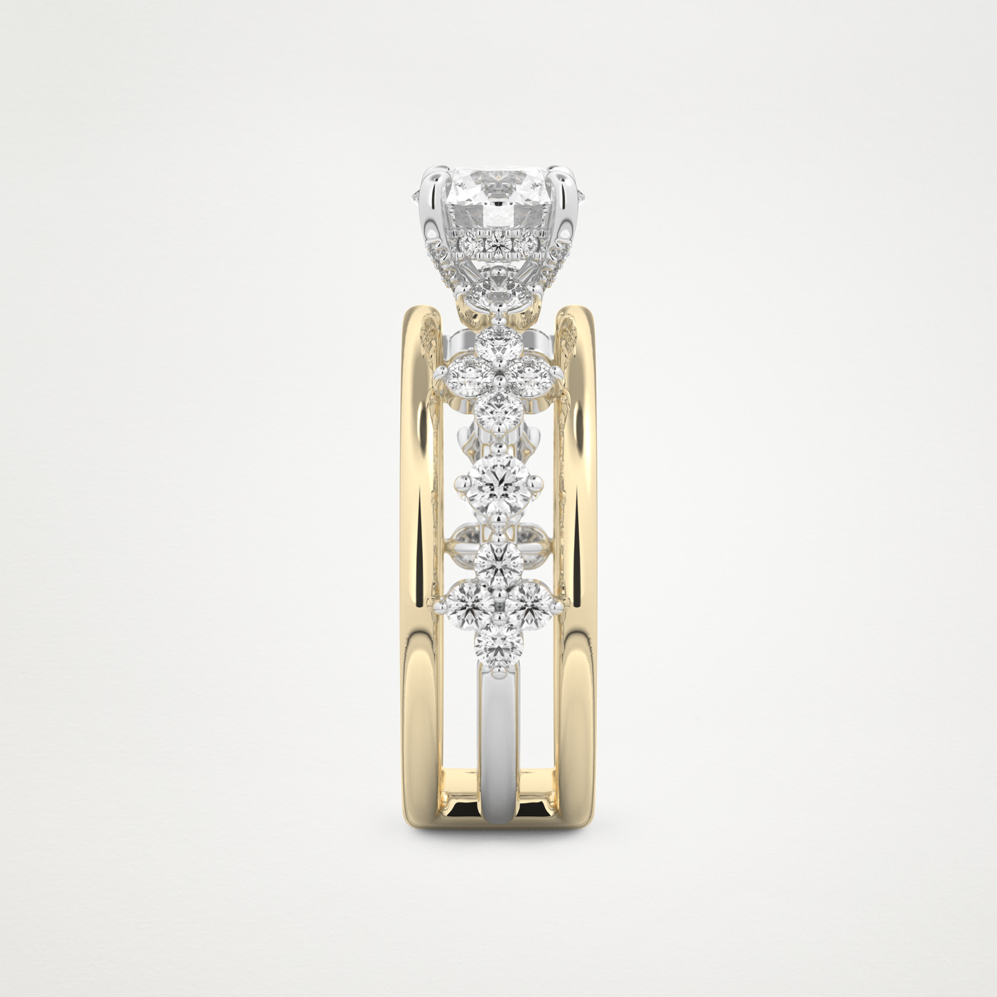 Round Multi Stone Lab Grown Diamond Engagement Ring