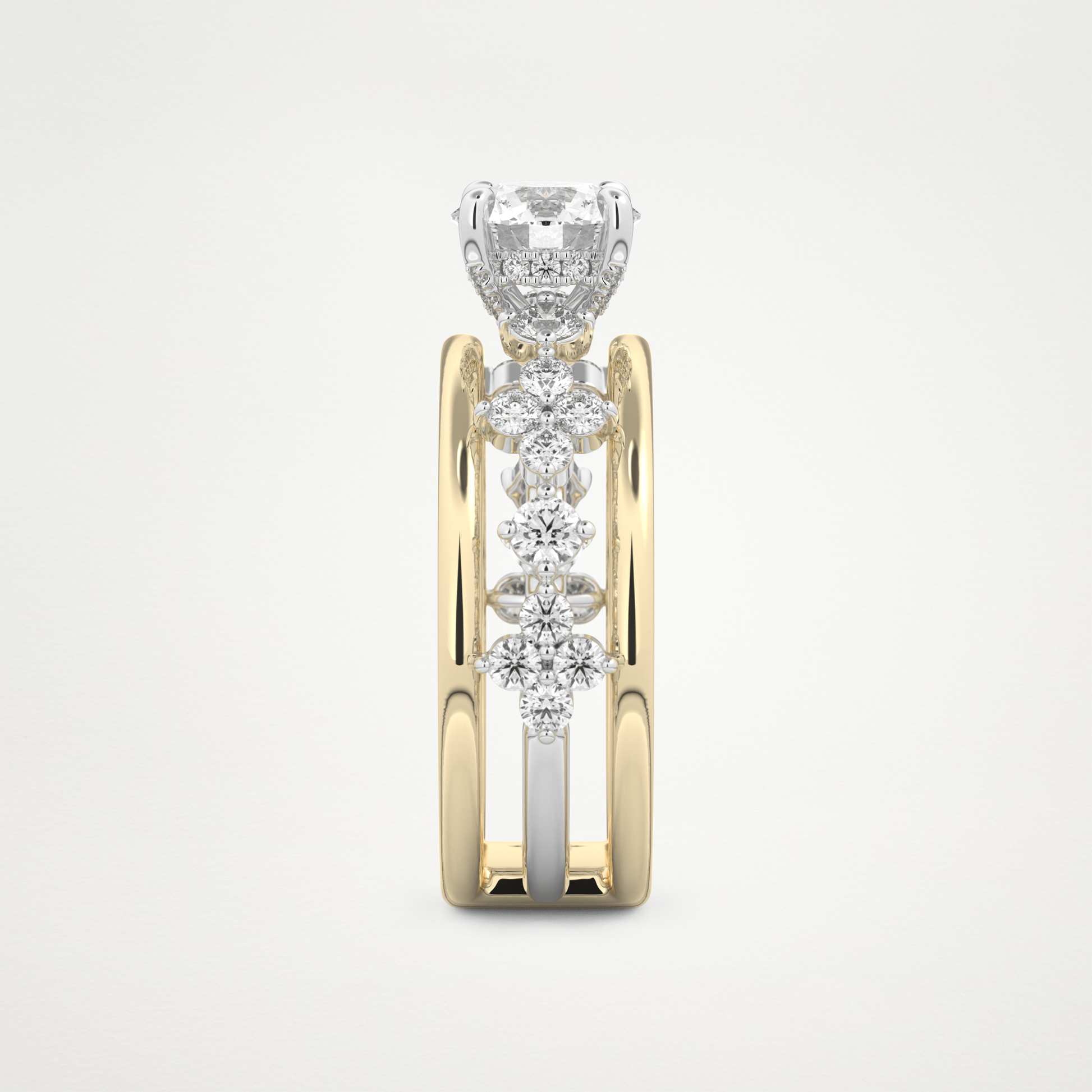 Round Multi Stone Lab Grown Diamond Engagement Ring
