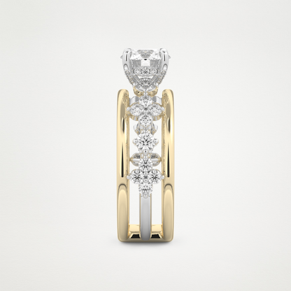 Round Multi Stone Lab Grown Diamond Engagement Ring