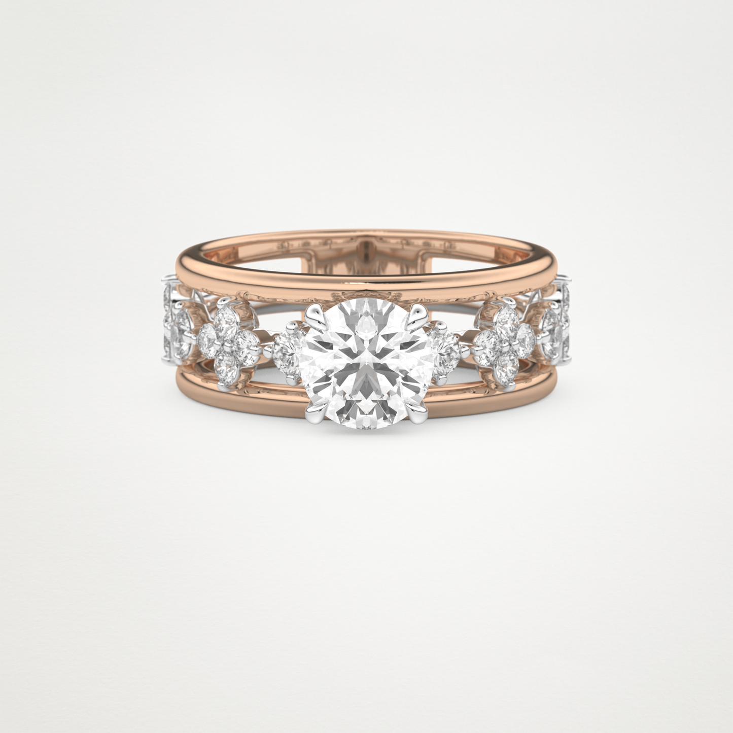 Round Multi Stone Lab Grown Diamond Engagement Ring