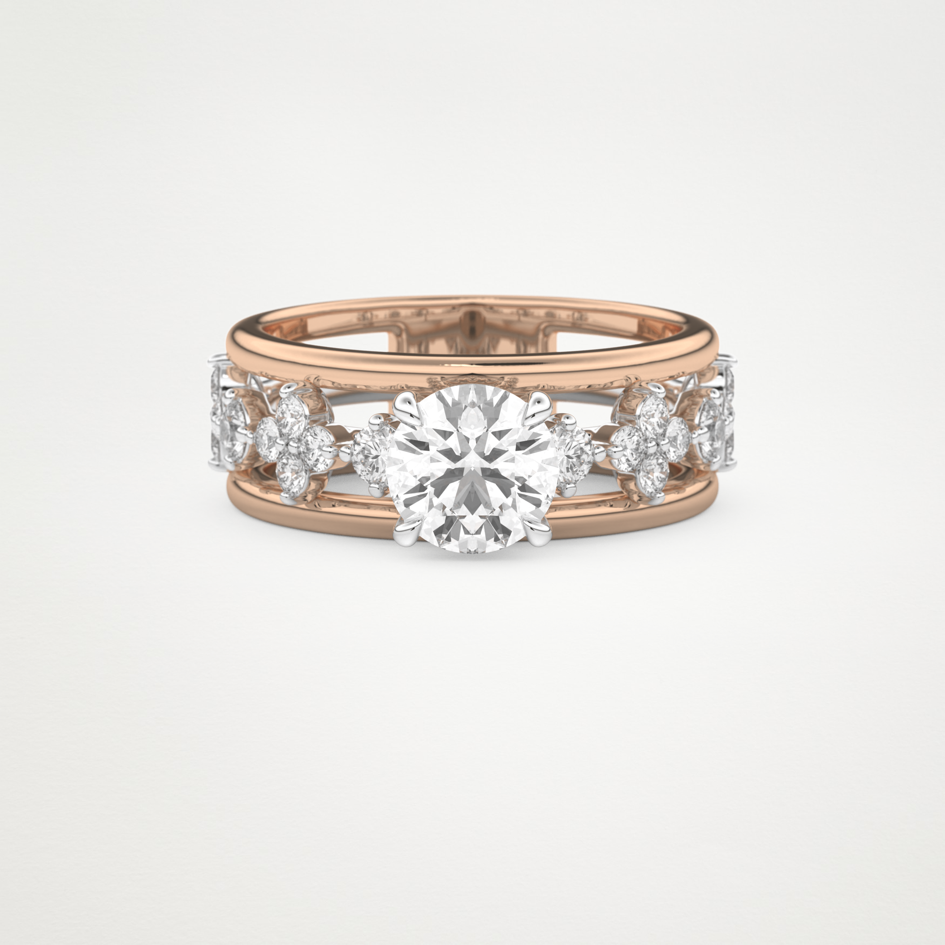 Round Multi Stone Lab Grown Diamond Engagement Ring