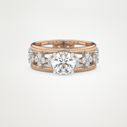Round Multi Stone Lab Grown Diamond Engagement Ring