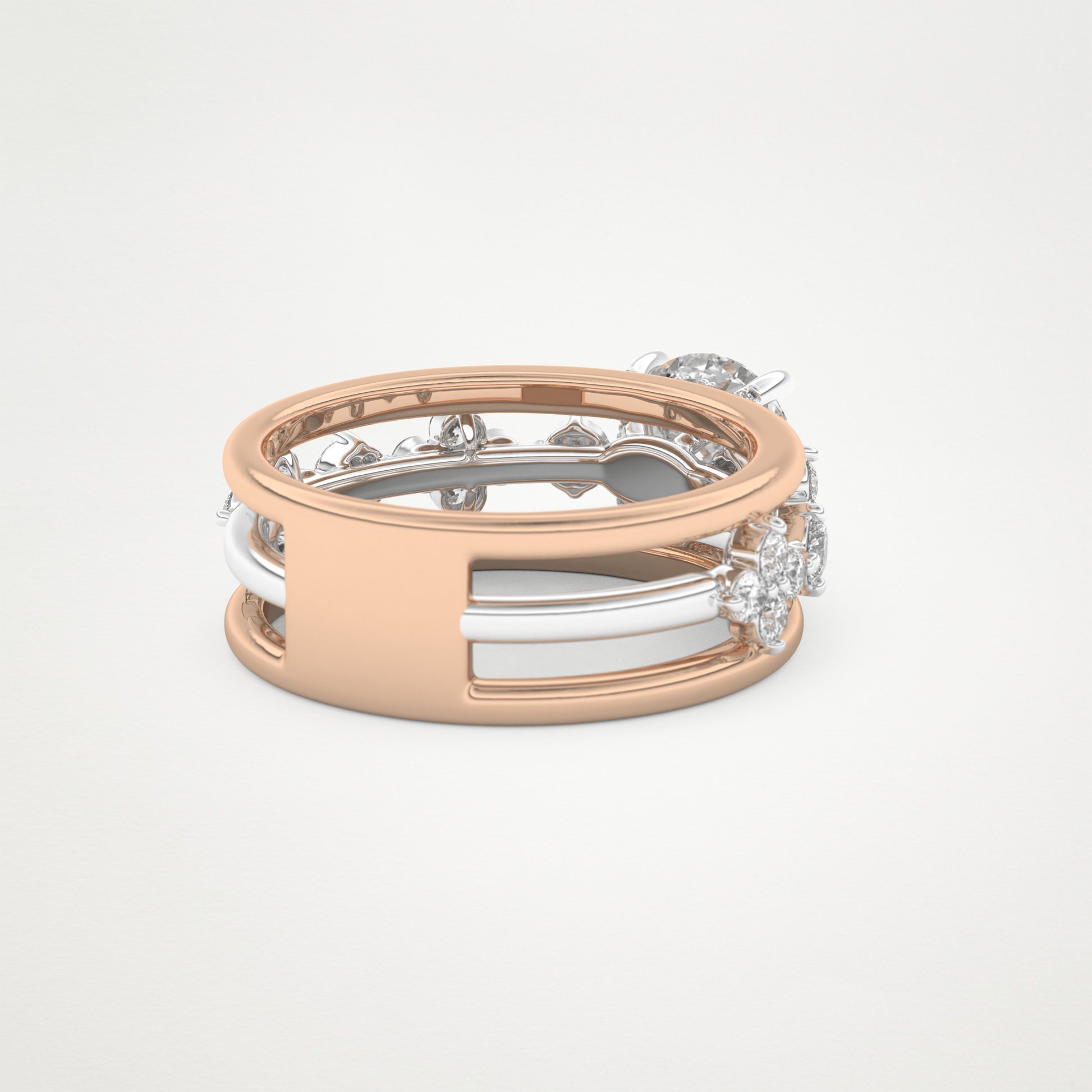 Round Multi Stone Lab Grown Diamond Engagement Ring