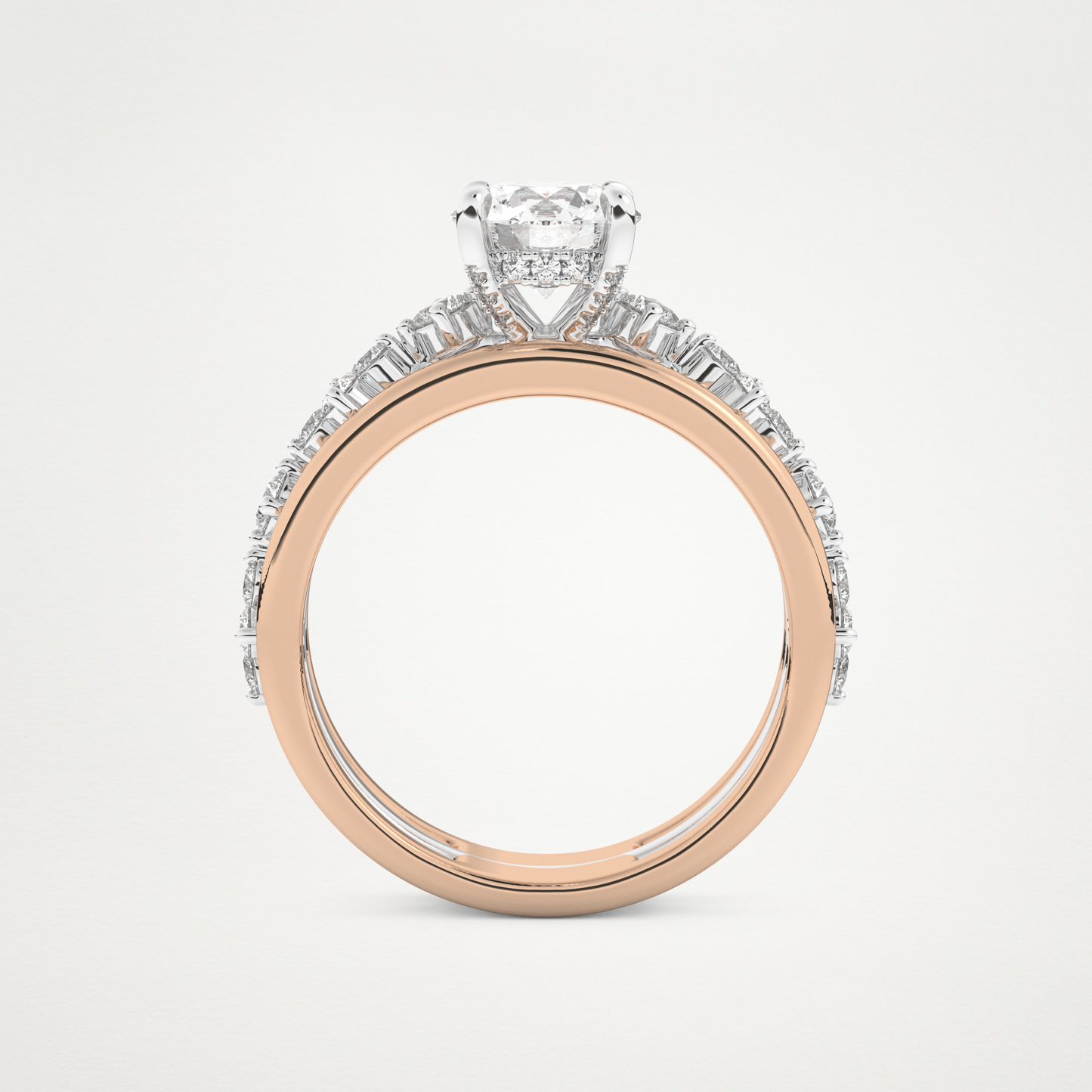 Round Multi Stone Lab Grown Diamond Engagement Ring