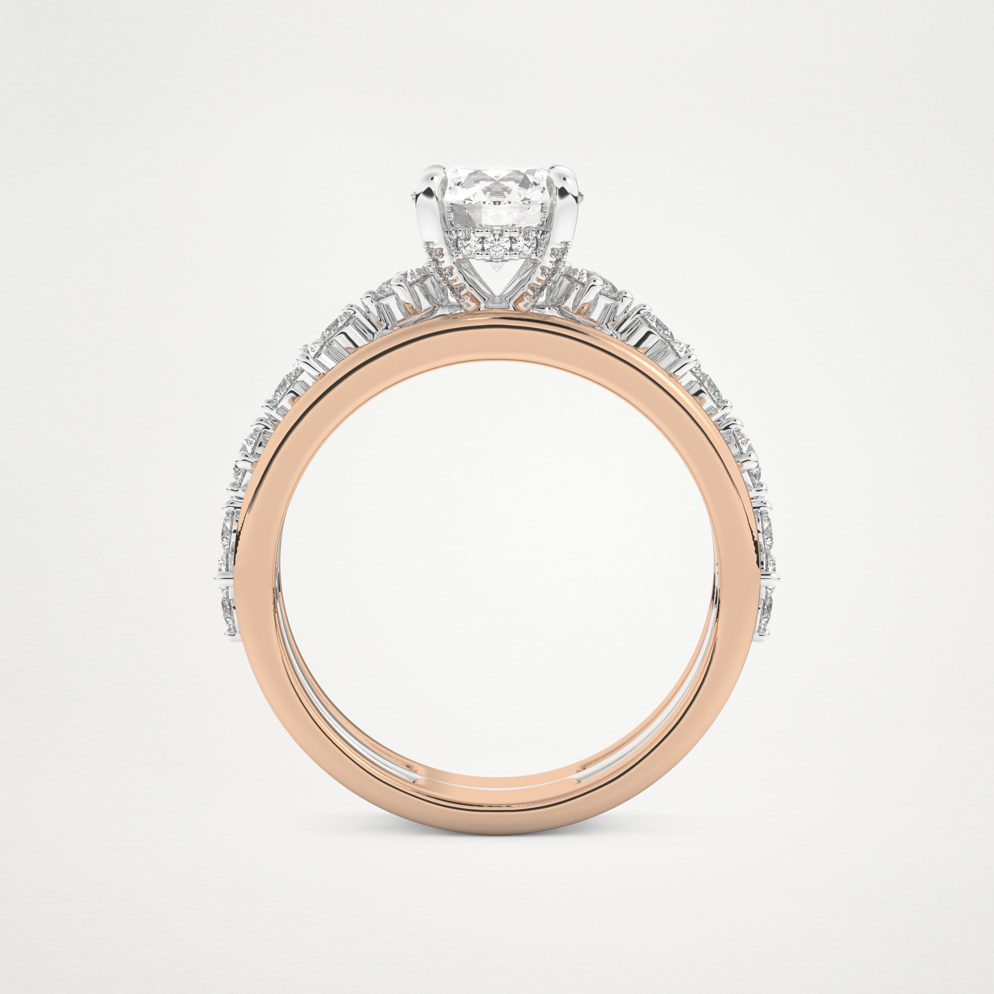 Round Multi Stone Lab Grown Diamond Engagement Ring