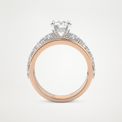 Round Multi Stone Lab Grown Diamond Engagement Ring