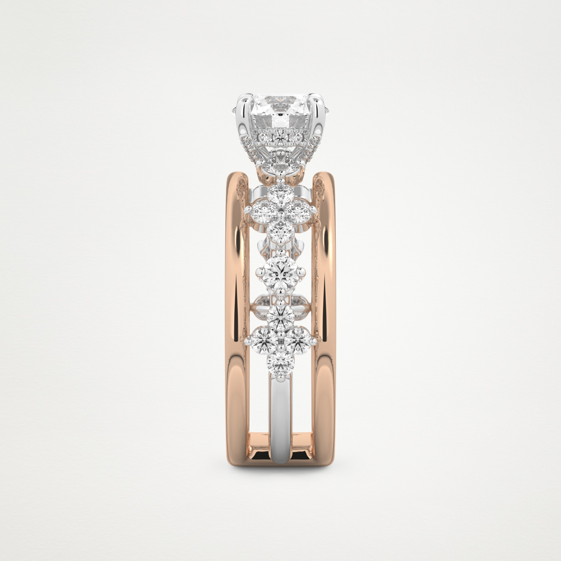 Round Multi Stone Lab Grown Diamond Engagement Ring