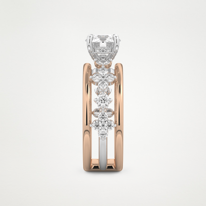 Round Multi Stone Lab Grown Diamond Engagement Ring