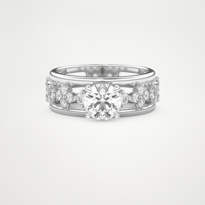 Round Multi Stone Lab Grown Diamond Engagement Ring