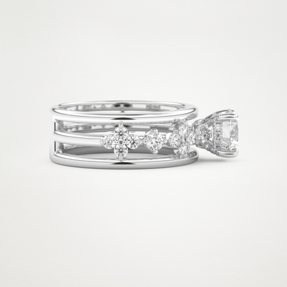 Round Multi Stone Lab Grown Diamond Engagement Ring