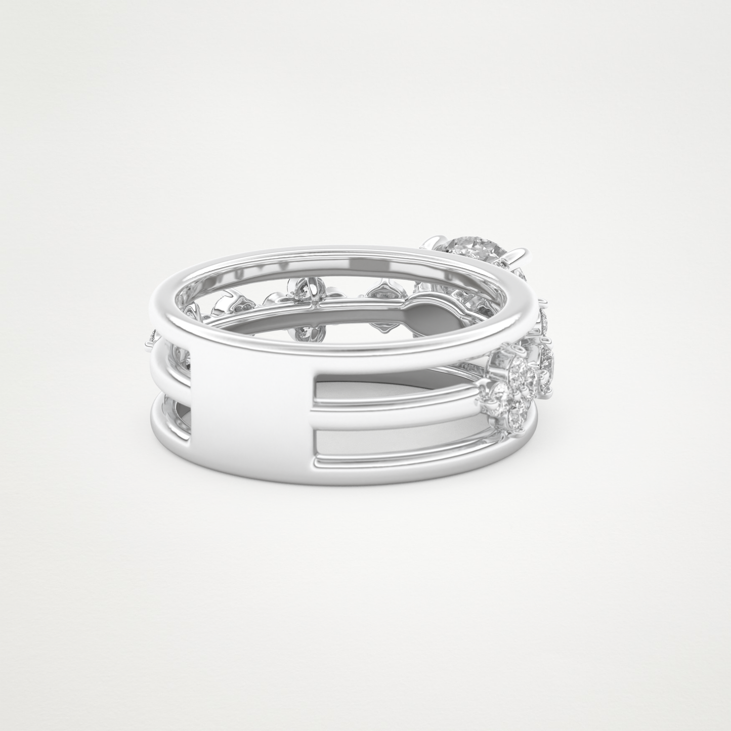 Round Multi Stone Lab Grown Diamond Engagement Ring