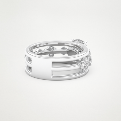 Round Multi Stone Lab Grown Diamond Engagement Ring