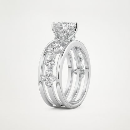 Round Multi Stone Lab Grown Diamond Engagement Ring