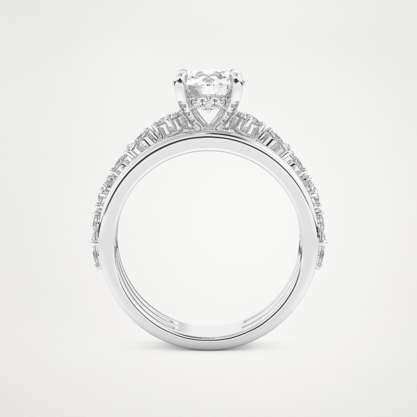 Round Multi Stone Lab Grown Diamond Engagement Ring
