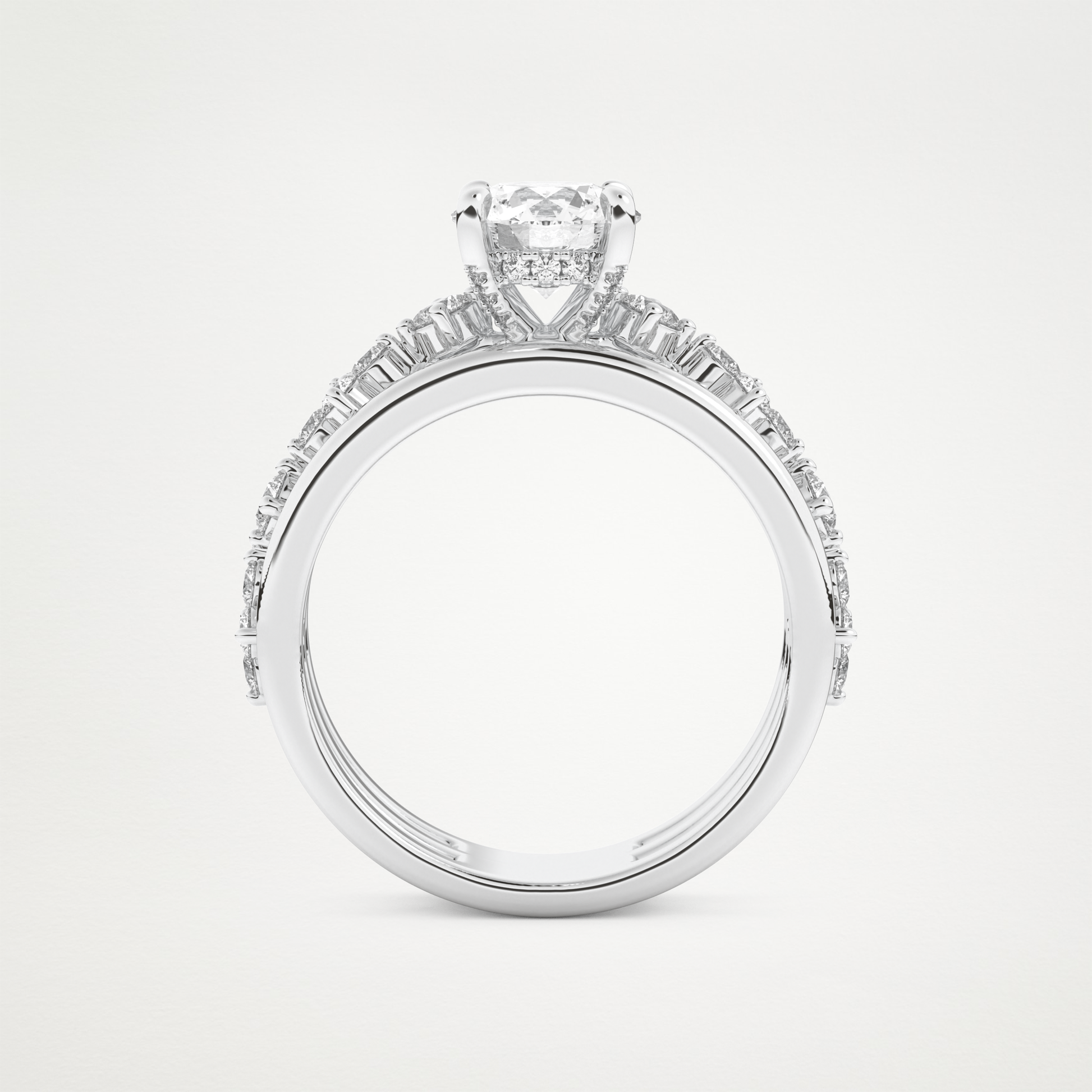 Round Multi Stone Lab Grown Diamond Engagement Ring