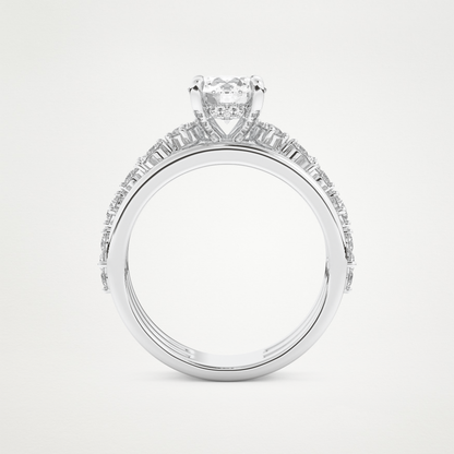 Round Multi Stone Lab Grown Diamond Engagement Ring