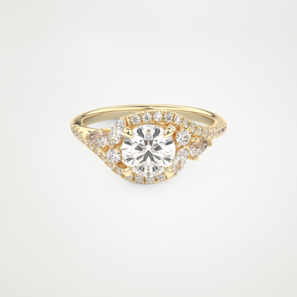 Round Cluster Lab Grown Diamond Engagement Ring