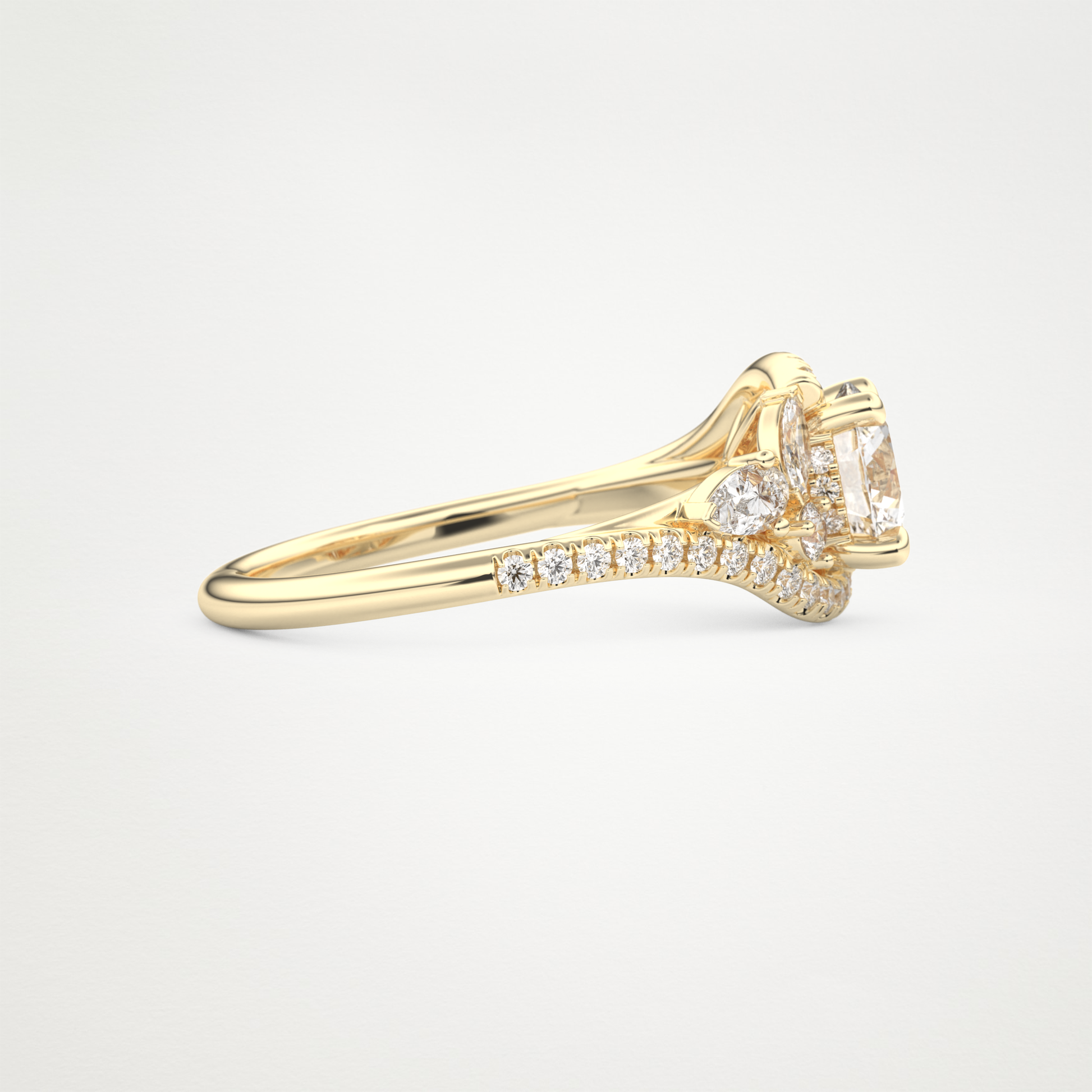 Round Cluster Lab Grown Diamond Engagement Ring