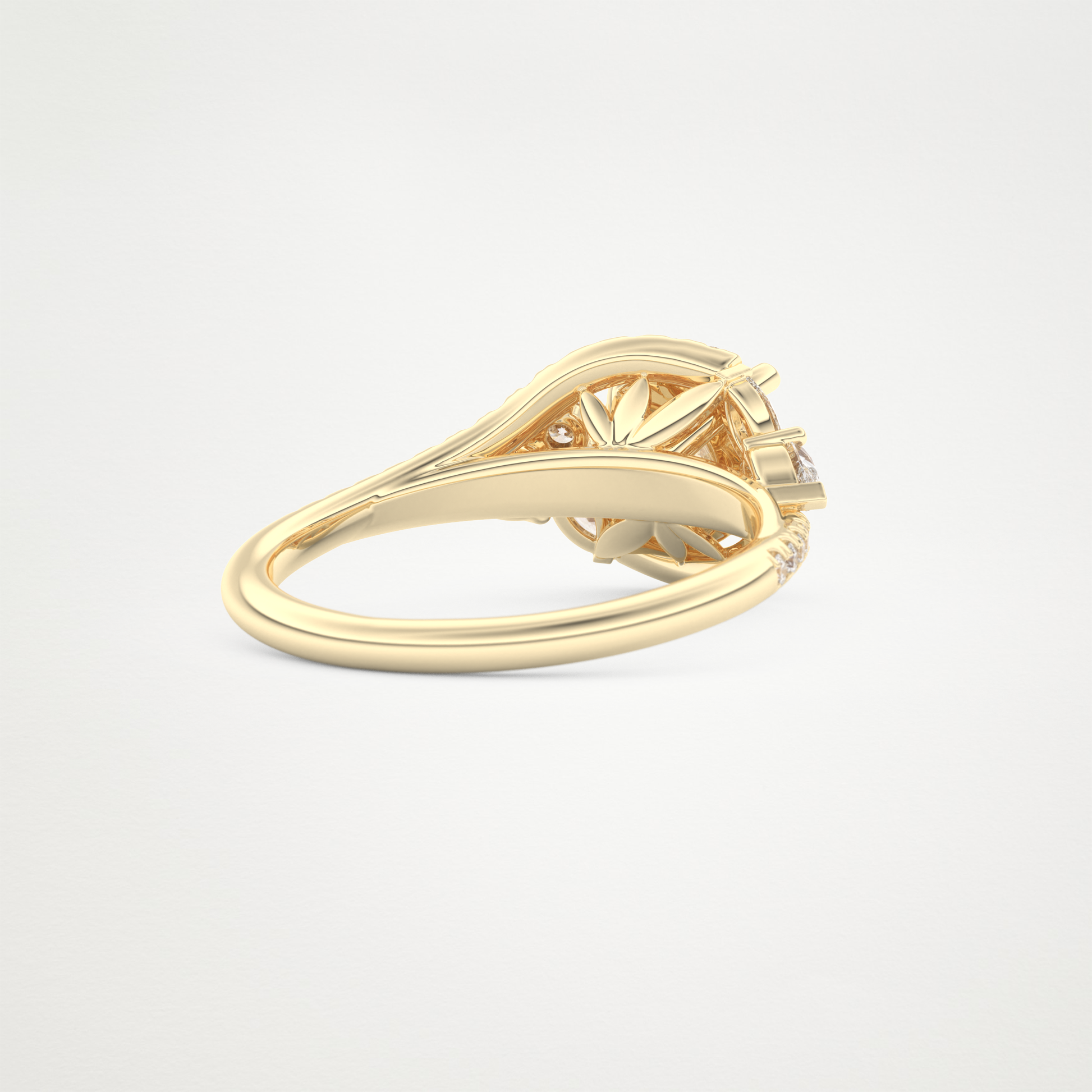 Round Cluster Lab Grown Diamond Engagement Ring