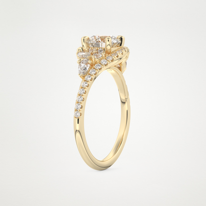 Round Cluster Lab Grown Diamond Engagement Ring