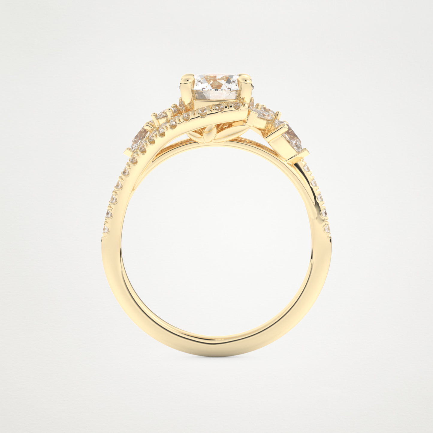 Round Cluster Lab Grown Diamond Engagement Ring