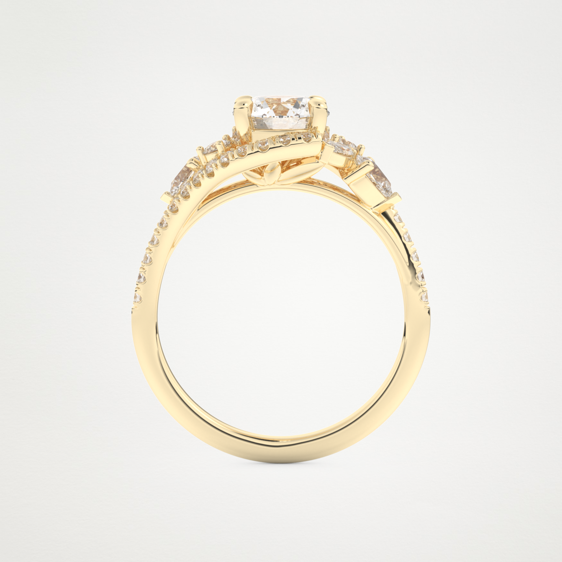 Round Cluster Lab Grown Diamond Engagement Ring