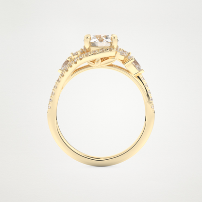 Round Cluster Lab Grown Diamond Engagement Ring