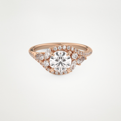 Round Cluster Lab Grown Diamond Engagement Ring