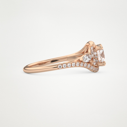 Round Cluster Lab Grown Diamond Engagement Ring