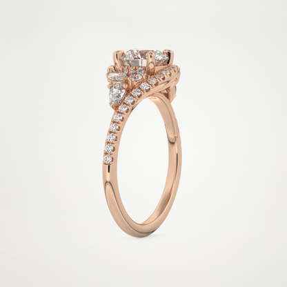 Round Cluster Lab Grown Diamond Engagement Ring