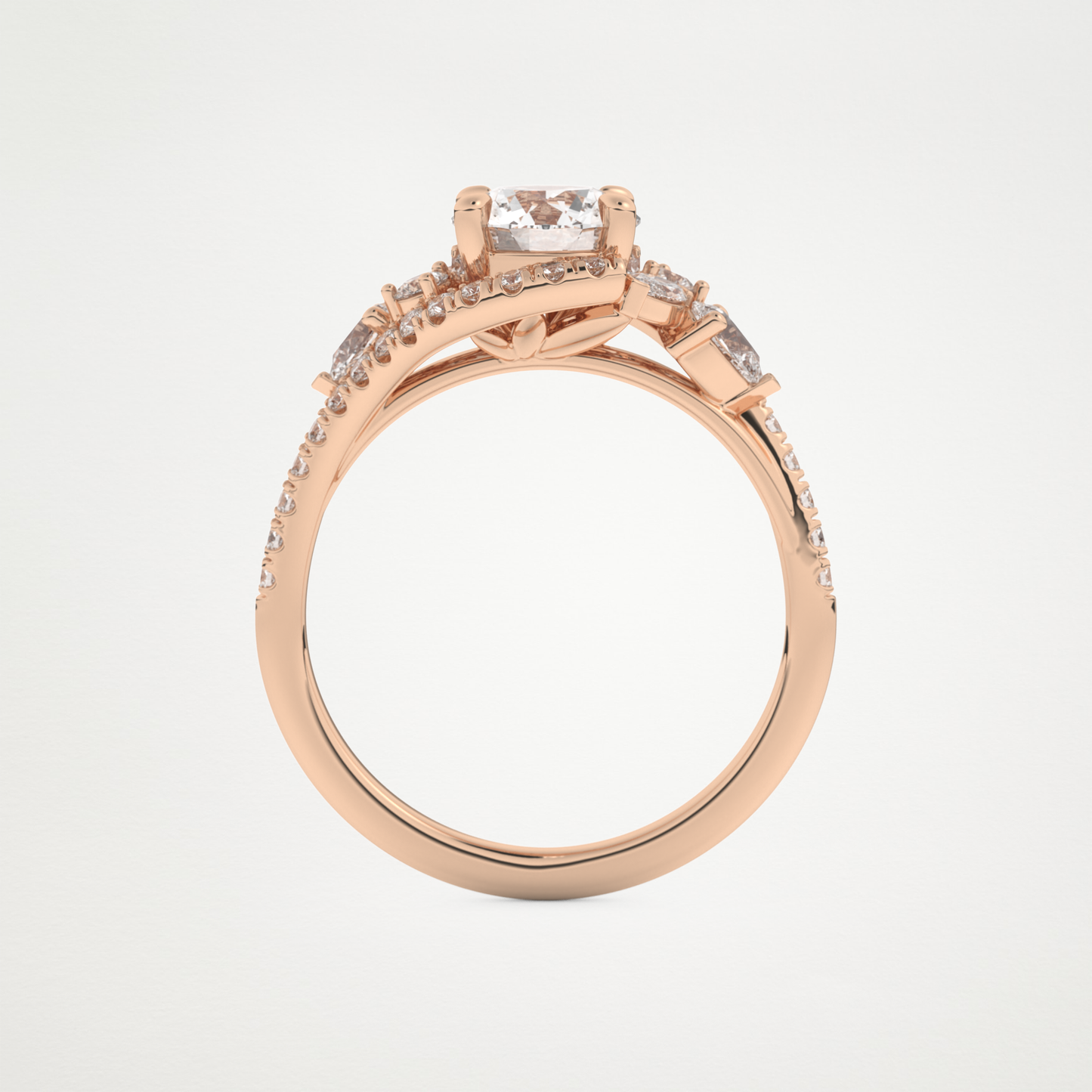 Round Cluster Lab Grown Diamond Engagement Ring