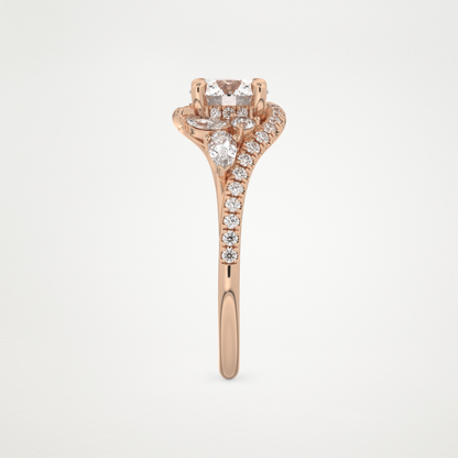 Round Cluster Lab Grown Diamond Engagement Ring