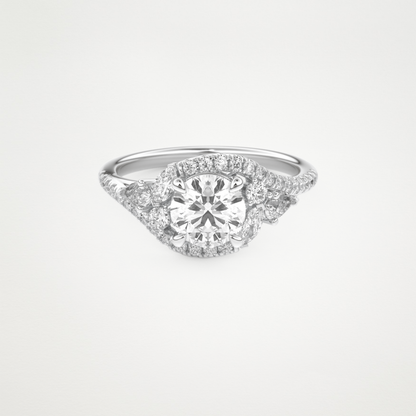 Round Cluster Lab Grown Diamond Engagement Ring