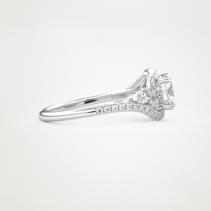 Round Cluster Lab Grown Diamond Engagement Ring