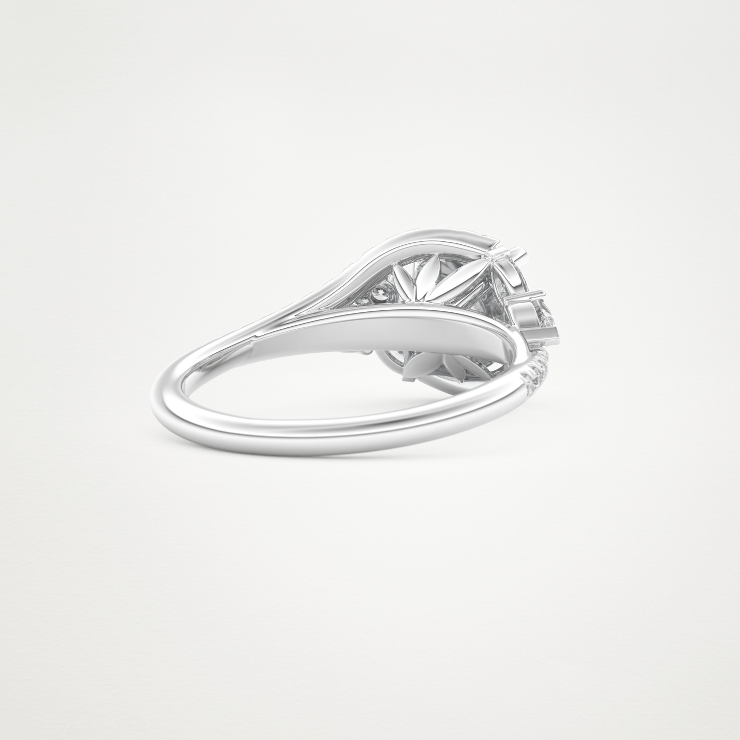 Round Cluster Lab Grown Diamond Engagement Ring