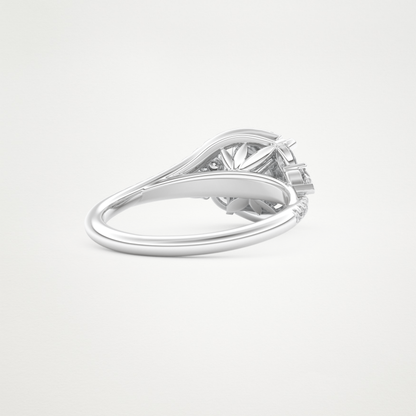 Round Cluster Lab Grown Diamond Engagement Ring