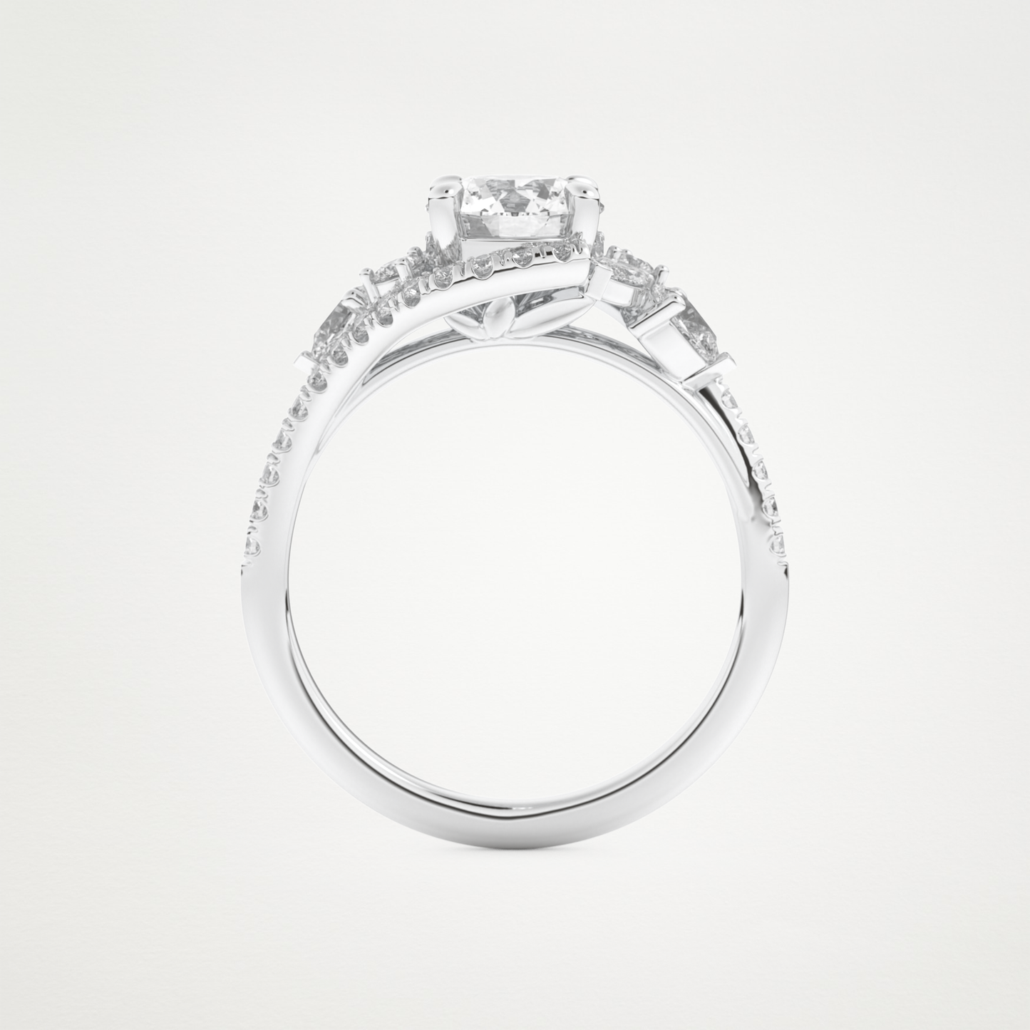 Round Cluster Lab Grown Diamond Engagement Ring