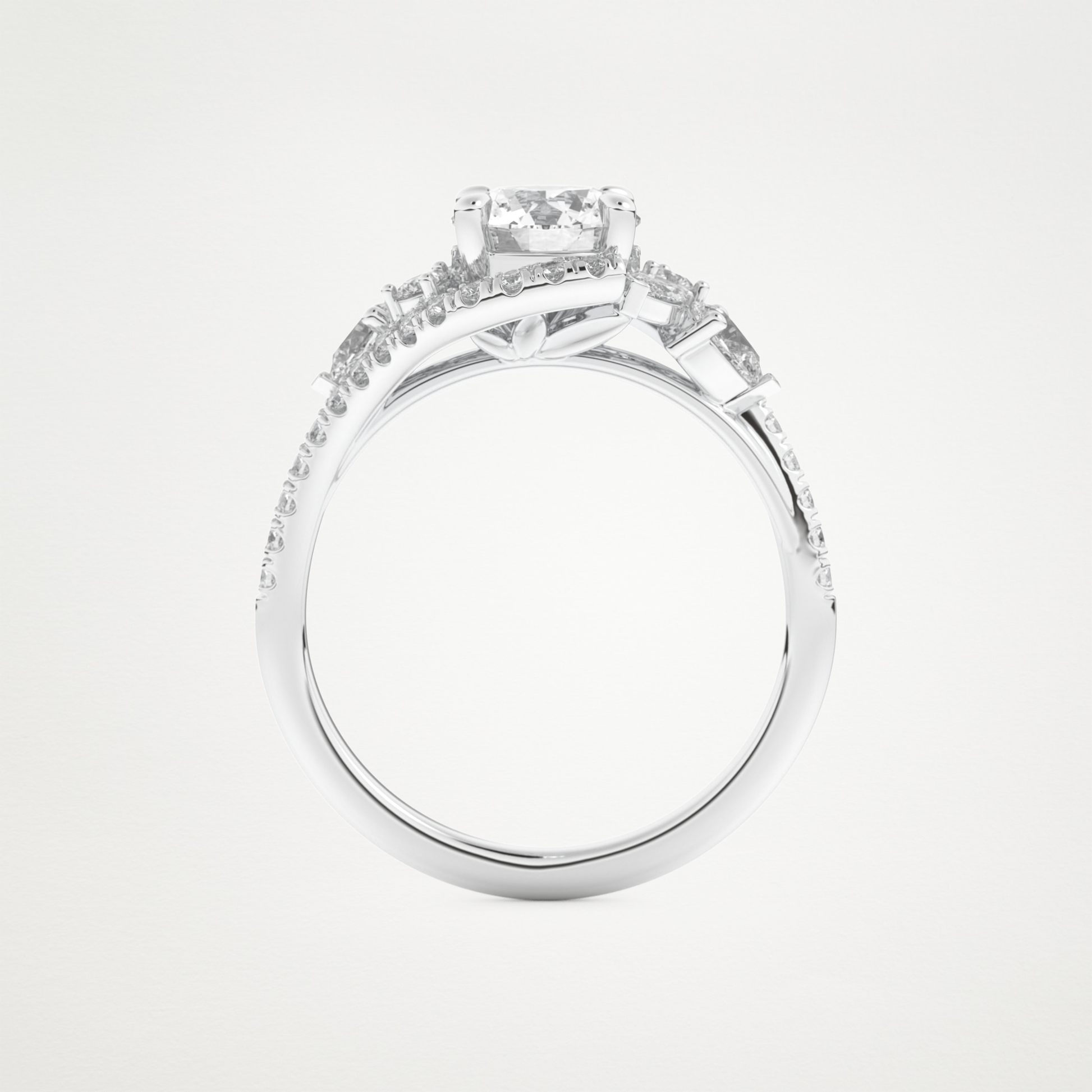 Round Cluster Lab Grown Diamond Engagement Ring