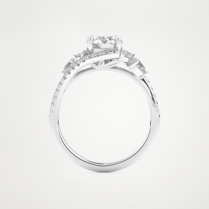 Round Cluster Lab Grown Diamond Engagement Ring