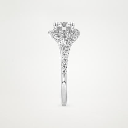 Round Cluster Lab Grown Diamond Engagement Ring