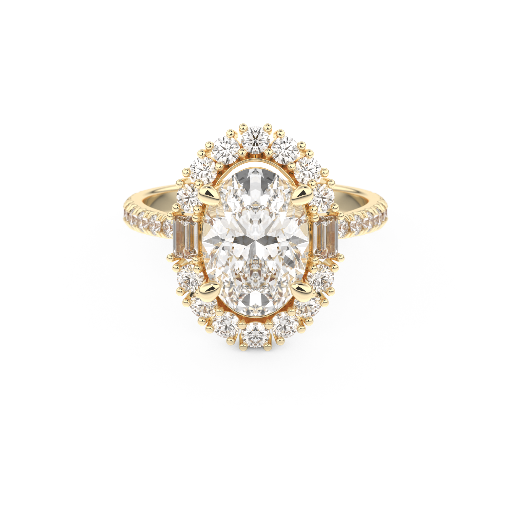 Oval Cluster Lab Grown Diamond Engagement Ring