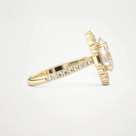 Oval Cluster Lab Grown Diamond Engagement Ring