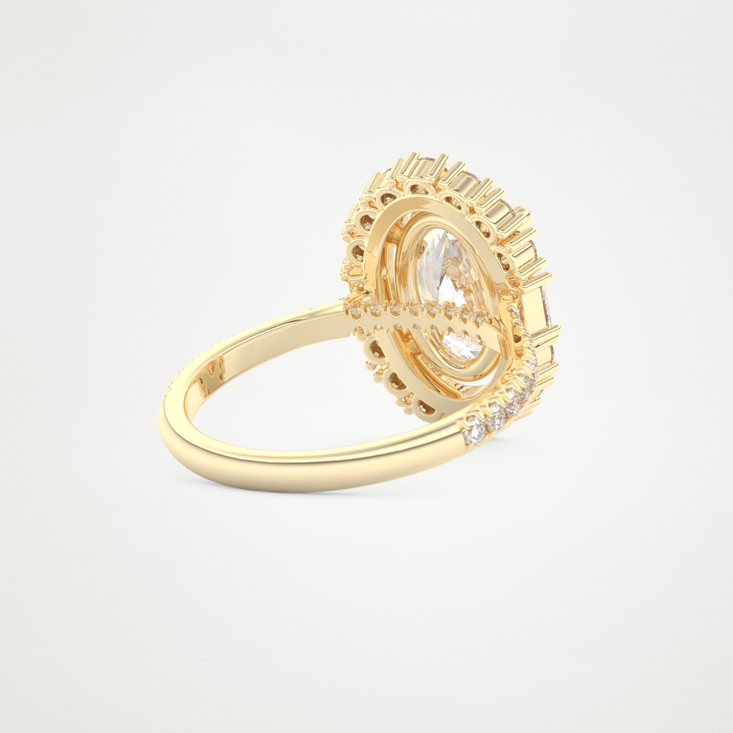 Oval Cluster Lab Grown Diamond Engagement Ring