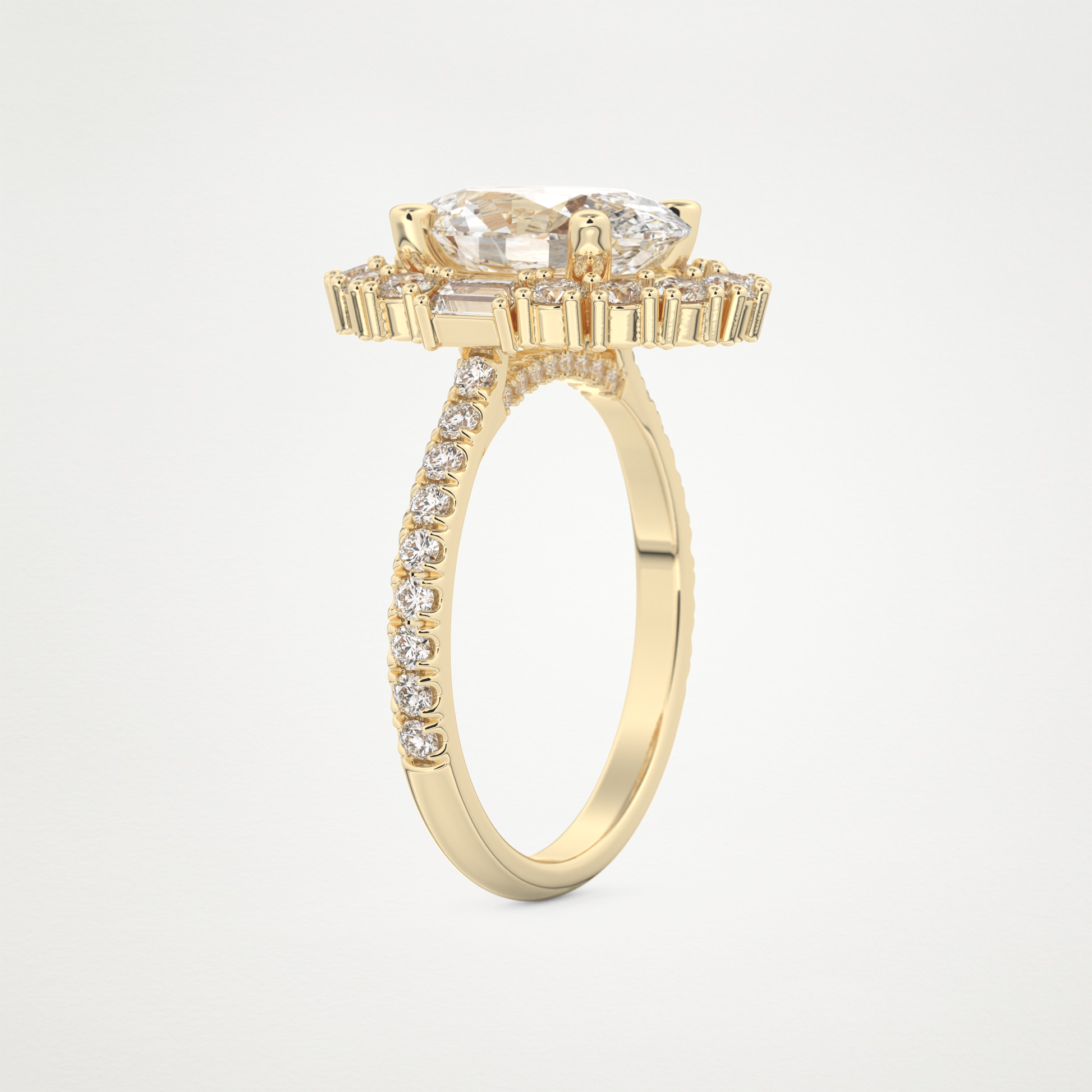 Oval Cluster Lab Grown Diamond Engagement Ring
